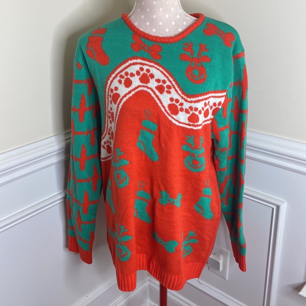 Cesar Doggy Themed Christmas Sweater Sz L